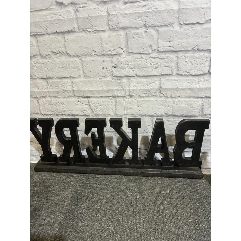 Large Black Wooden Bakery Sign Farmhouse Kitchen Wall Shelf Decor 22 Inch